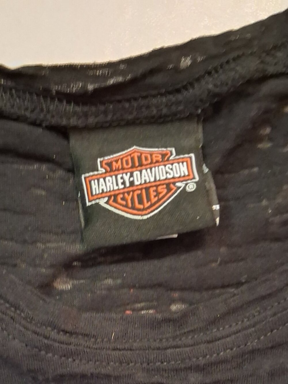 Harley Davidson Cropped Tee Medium Black Burnout | Biker Graphic Crop Top - Picture 6 of 7